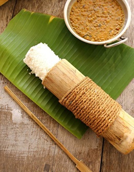 bamboo puttu making